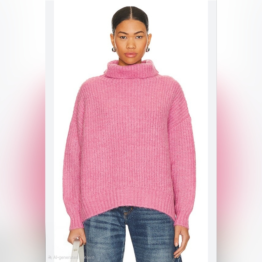 Knit sweater with cowl neck